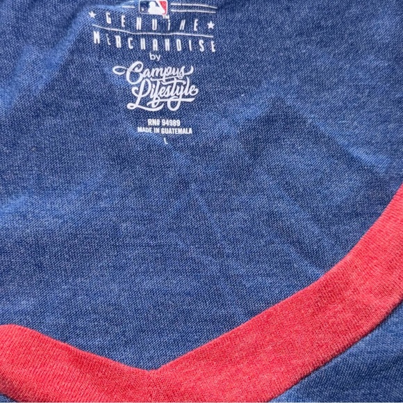 Texas Rangers Ladies V-Neck Casual Tee by Campus Lifestyle: Adult Large - Picture 3 of 3
